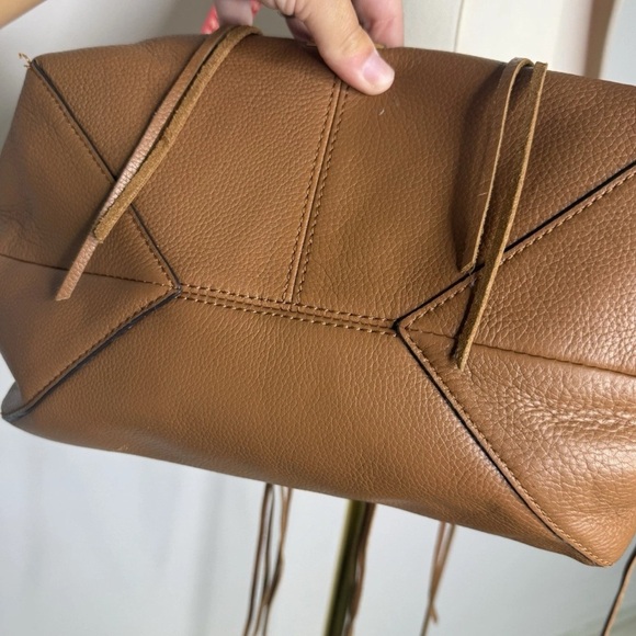 Rebecca Minkoff Large Moto Satchel – Tan Pebbled Leather Handbag Revolve - Picture 2 of 7